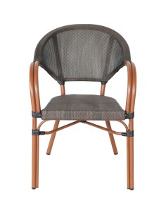Bistro Teslin Chair Double Tube Aluminium Wood finish| Stalwart DA-ZF3022CWOOD 2