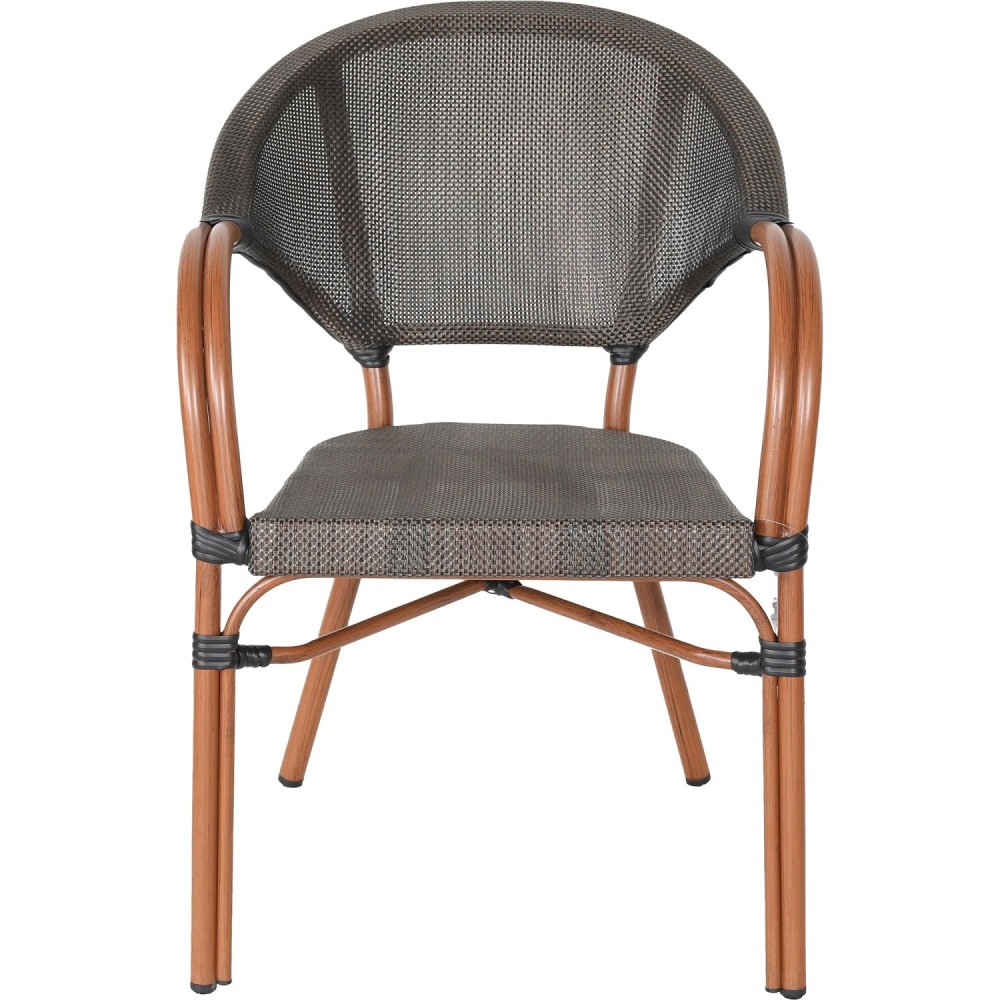 Bistro Teslin Chair Double Tube Aluminium Wood finish| Stalwart DA-ZF3022CWOOD