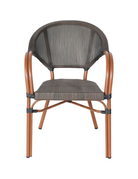 Bistro Teslin Chair Double Tube Aluminium Wood finish| Stalwart DA-ZF3022CWOOD