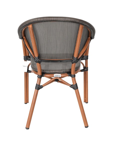 Bistro Teslin Chair Double Tube Aluminium Wood finish| Stalwart DA-ZF3022CWOOD