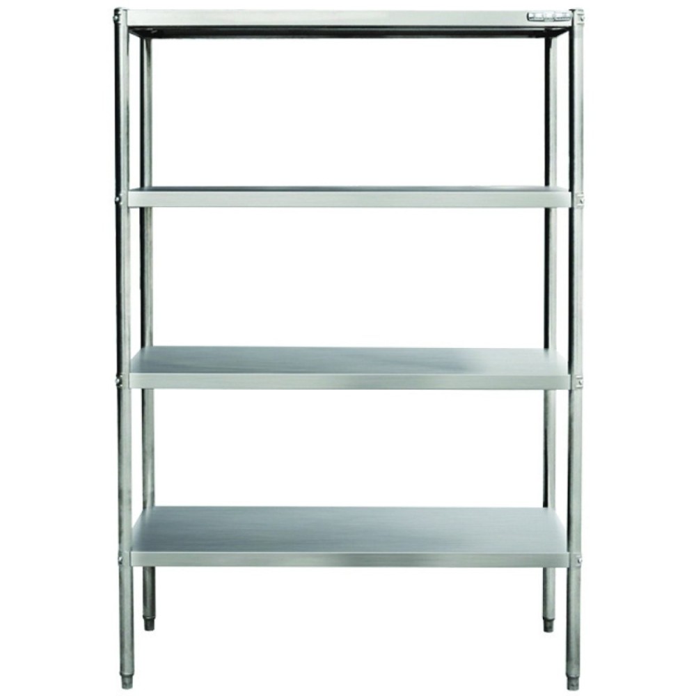 Heavy Duty Shelving Unit 4 Tier Stainless Steel 1000 x 500mm Solid Shelves  | THSS1050