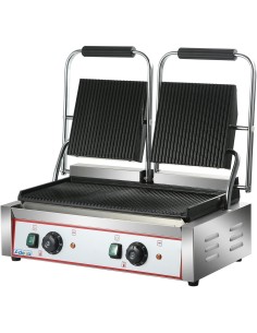 Heavy Duty Twin Panini Contact grill 3.6kW Ribbed | DA-EG03A