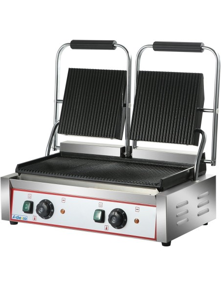 Heavy Duty Twin Panini Contact grill 3.6kW Ribbed | DA-EG03A
