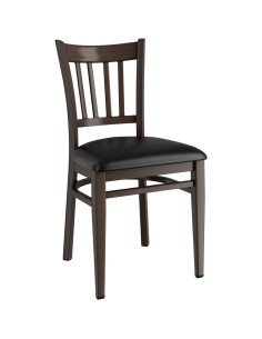 4pcs Walnut Wood Chair with Black Vinyl Cushion Seat | DA-GSW0008BLACKCUSHION