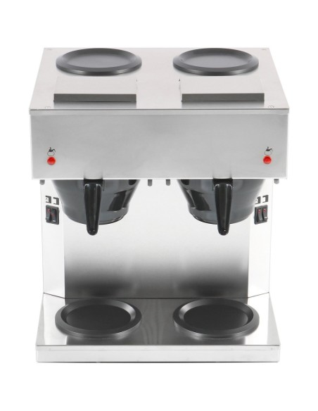 Commercial Twin Filter Coffee maker Manual fill 2 glass jugs 4 hotplates | Stalwart DA-RB286X2