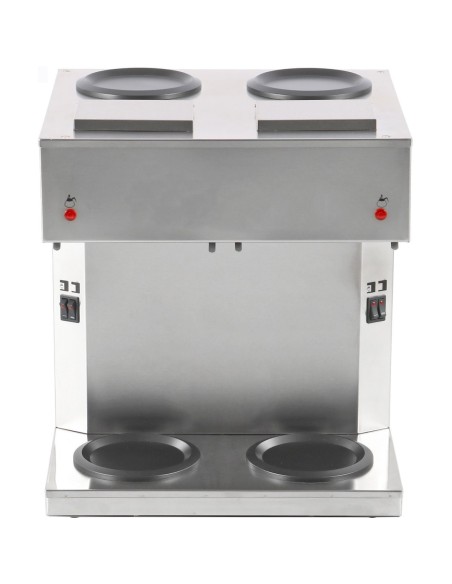 Commercial Twin Filter Coffee maker Manual fill 2 glass jugs 4 hotplates | Stalwart DA-RB286X2