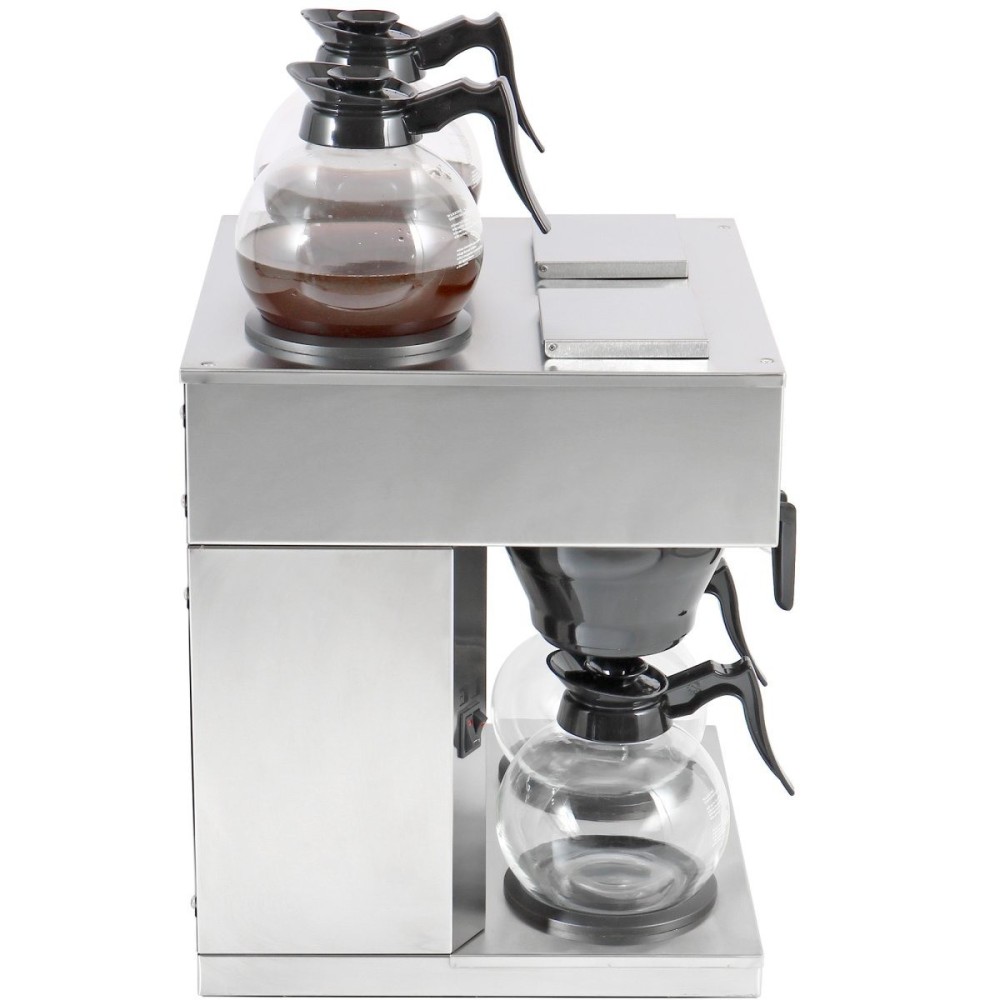 Commercial Twin Filter Coffee maker Manual fill 2 glass jugs 4 hotplates | Stalwart DA-RB286X2