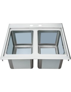 Drop-in Bar Sink 2 bowls Stainless steel | Stalwart DIBS2FB101410 2