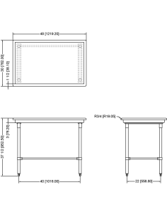 Commercial Stainless Steel Dish Sorting Table 1219mm Width | Stalwart SRT48 2
