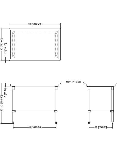 Commercial Stainless Steel Dish Sorting Table 1219mm Width | Stalwart SRT48