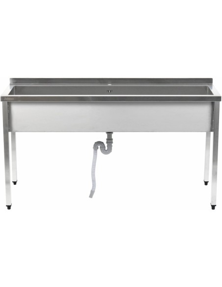 Commercial Pot Wash Sink Stainless steel 1 bowl Splashback 1600x700x900mm Square legs | Stalwart DA-PSA16070