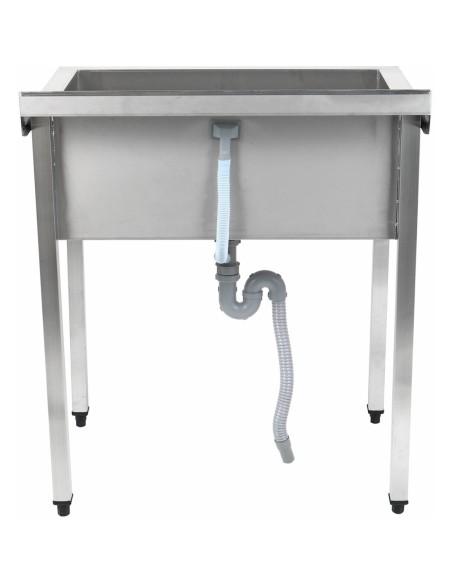 Commercial Pot Wash Sink Stainless steel 1 bowl Splashback 1200x600x900mm Square legs | Stalwart DA-PSA12060