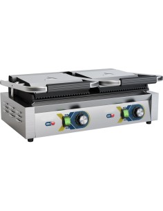 Heavy Duty Panini Contact grill Double Ribbed/Smooth | Stalwart DA-EGD20B 2