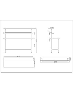 Stainless Steel Prep table 14 x GN1/9 &amp Top shelf  &amp Undershelf | Stalwart DA-WTG60180 2