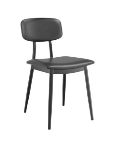 4pcs Black Steel Chair with Black Vinyl Cushion Seat &amp Black Vinyl Back | Stalwart DA-GS60606BLACKCUSHSEATBLACKBACK