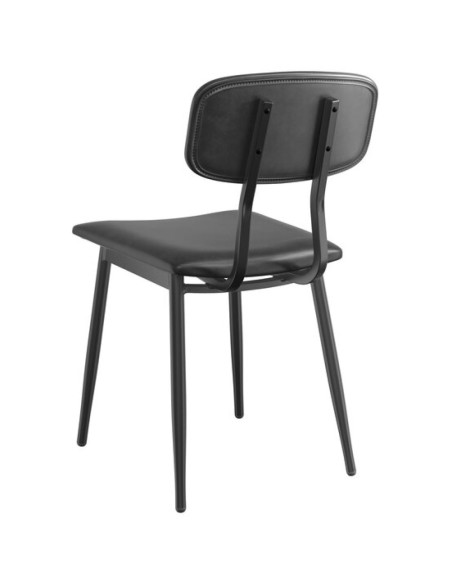 4pcs Black Steel Chair with Black Vinyl Cushion Seat &amp Black Vinyl Back | Stalwart DA-GS60606BLACKCUSHSEATBLACKBACK
