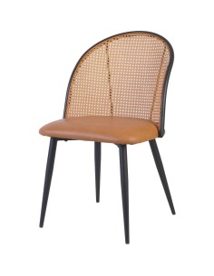 4pcs Bistro Rattan Chair with Black Vinyl Seat Round Back | Stalwart DA- GSM1023BLACK