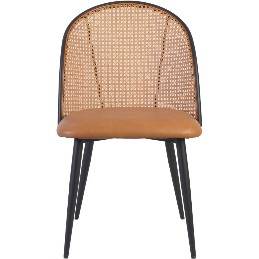4pcs Bistro Rattan Chair with Black Vinyl Seat Round Back | Stalwart DA- GSM1023BLACK