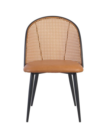 4pcs Bistro Rattan Chair with Black Vinyl Seat Round Back | Stalwart DA- GSM1023BLACK