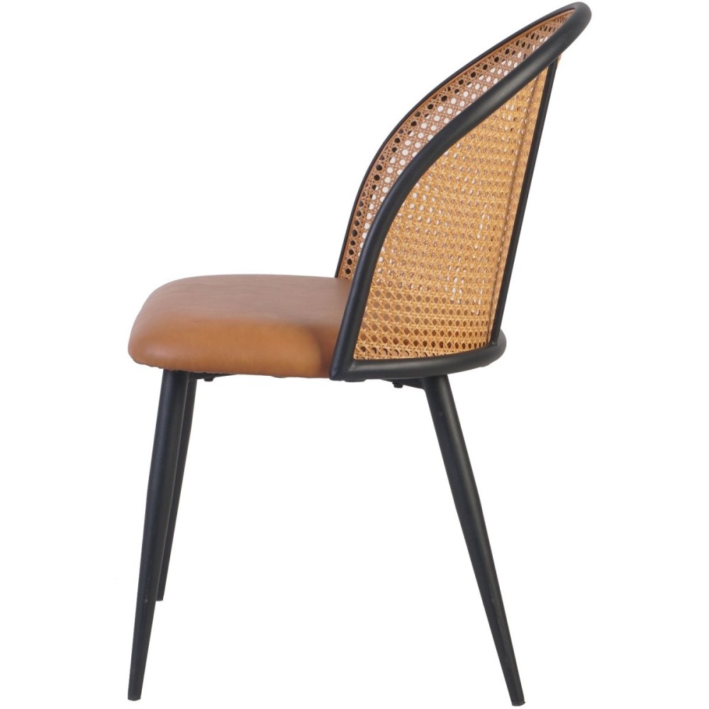 4pcs Bistro Rattan Chair with Black Vinyl Seat Round Back | Stalwart DA- GSM1023BLACK
