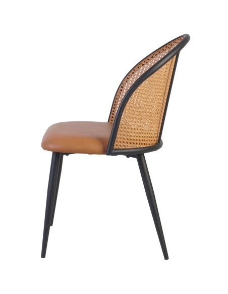 4pcs Bistro Rattan Chair with Black Vinyl Seat Round Back | Stalwart DA- GSM1023BLACK