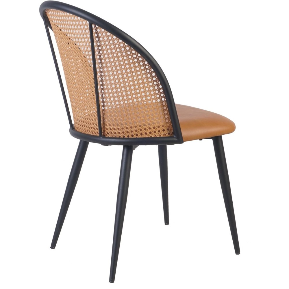 4pcs Bistro Rattan Chair with Black Vinyl Seat Round Back | Stalwart DA- GSM1023BLACK