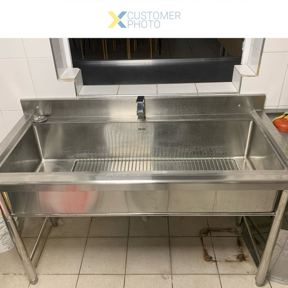 Commercial Pot Wash Sink Stainless steel 1 bowl Splashback 1500mm Depth 700mm | DA-PSR15070
