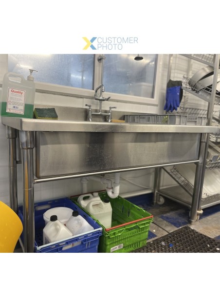 Commercial Pot Wash Sink Stainless steel 1 bowl Splashback 1500mm Depth 700mm | DA-PSR15070