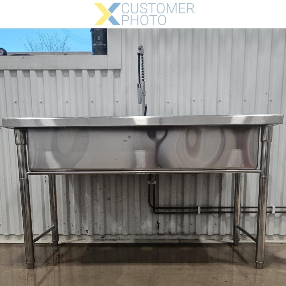 Commercial Pot Wash Sink Stainless steel 1 bowl Splashback 1500mm Depth 700mm | DA-PSR15070