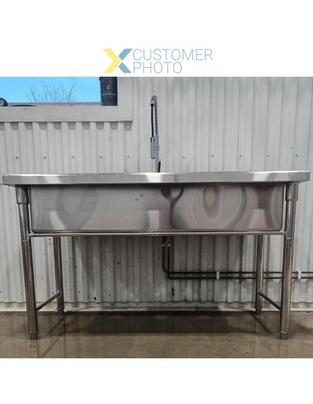 Commercial Pot Wash Sink Stainless steel 1 bowl Splashback 1500mm Depth 700mm | DA-PSR15070