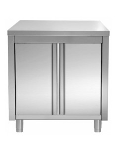 Commercial Worktop Floor Cupboard Hinged doors Stainless steel 800x600x850mm | Stalwart DA-VTC86SL