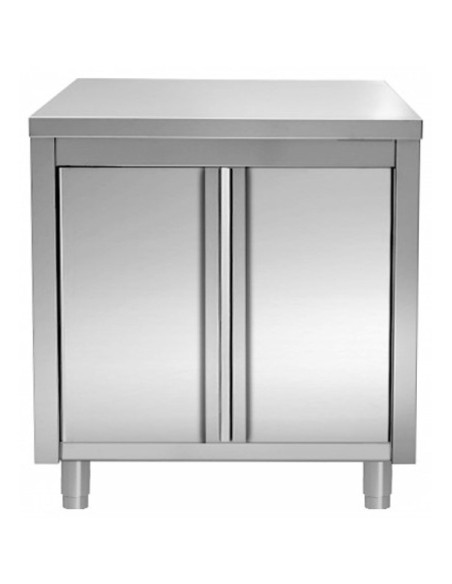 Commercial Worktop Floor Cupboard Hinged doors Stainless steel 800x600x850mm | Stalwart DA-VTC86SL