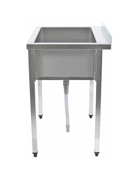 Commercial Pot Wash Sink Stainless steel 1 bowl Splashback 1200x700x900mm Square legs | Stalwart DA-PSA12070