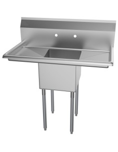 Commercial Pot Wash Sink Stainless steel 1 bowl Splashback 1370x600x1110mm Round legs | Stalwart DA-C1T18181218LR