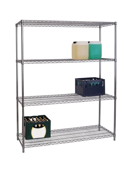 Commercial Stainless Steel Wire Shelving unit 4 tier 1200kg Width 1800mm Depth 450mm | DA-SS18045180A4