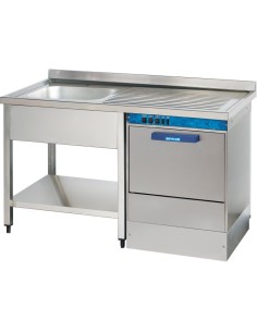 Commercial Sink for dishwashers 1 bowl Left Bottom shelf Splashback 1200mm Depth 600mm | DA-THSTR126SBL1 2