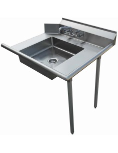Commercial Stainless steel Pass Through Dishwasher Table with Sink Right 914mm Width | Stalwart SDT36R
