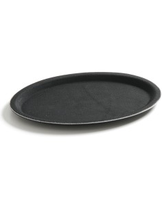 Non-Skid Serving Tray Fibreglass Oval 27&quotx22&quot Black | DA-FBR2722