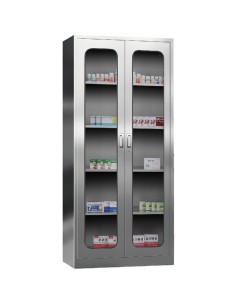 Commercial Stainless Steel Cabinet 2 Glass Doors 900x400x1800mm | Stalwart DA-MYSLC01