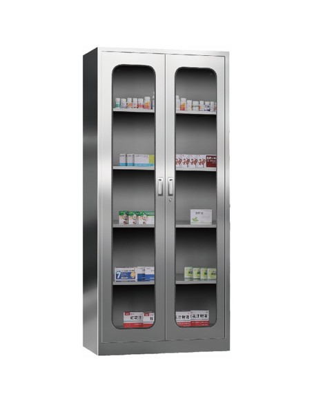 Commercial Stainless Steel Cabinet 2 Glass Doors 900x400x1800mm | Stalwart DA-MYSLC01