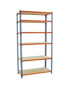 Ind Shelving Unit Heavy duty 1500x450x1980mm 6 shelves 340 kg/shelf Powder coated steel (pack of 2)  | Stalwart DA-DX1500450