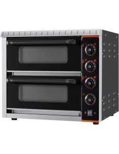 Commercial Double Pizza oven Electric 2 chamber 420x400 Mechanical controls 3kW | Stalwart DA-KNGEP04