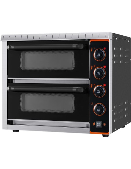 Commercial Double Pizza oven Electric 2 chamber 420x400 Mechanical controls 3kW | Stalwart DA-KNGEP04