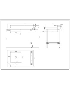 Commercial Stainless steel Pass Through Dishwasher Table with Sink Right 1219mm Width | Stalwart DA-DC1T3048RIGHTSINK 2