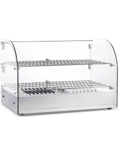 2 Tier Curved Front Heated Display Case 45 Litres Countertop | Stalwart DA-HW45R