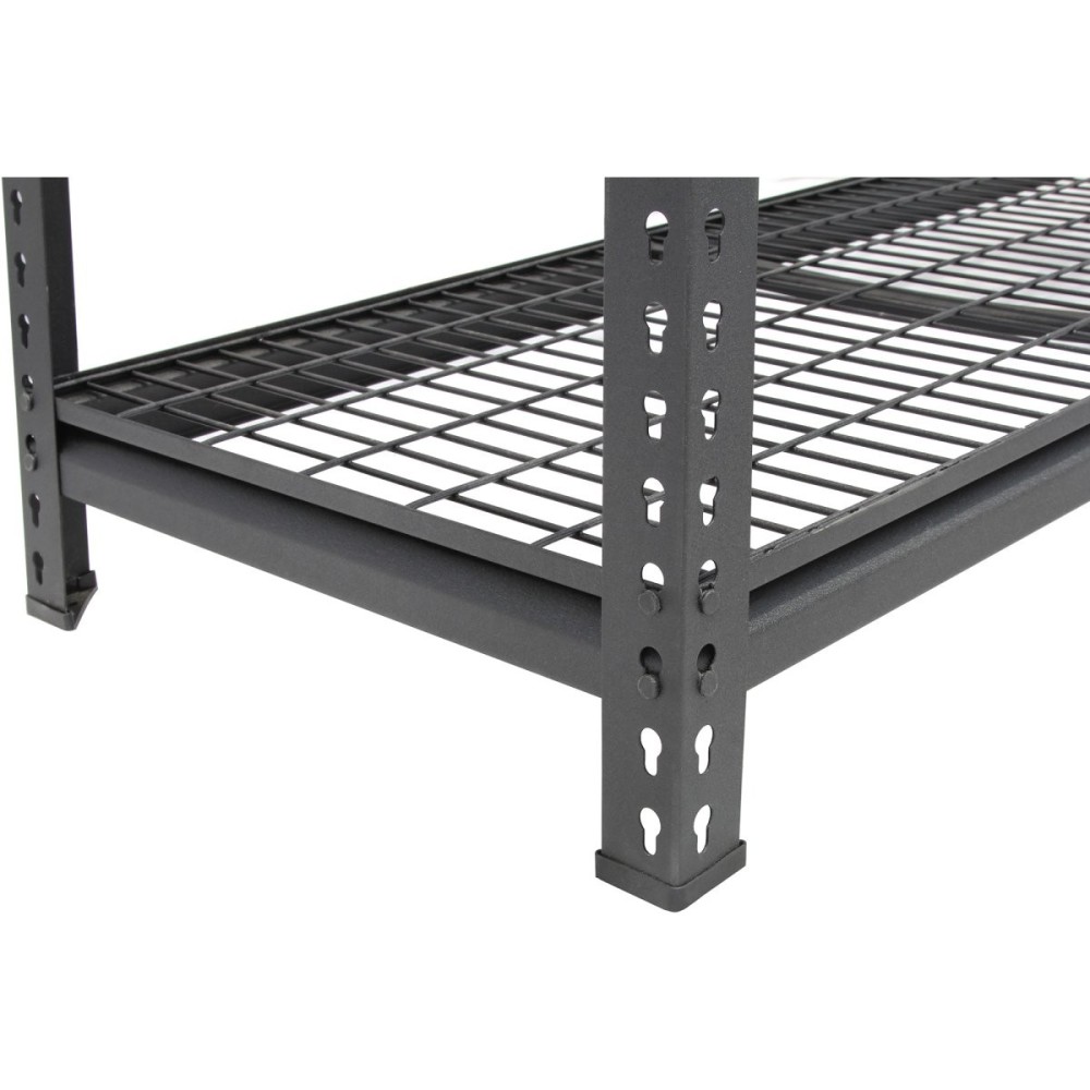 Professional Heavy Duty Shelving Unit Powder Coated Steel 1820x540x1830mm 4 shelves Black | Stalwart DA-FUJI403