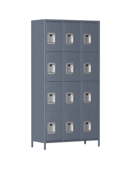 Commercial Grey 12 Door Locker 900x400x1830mm | Stalwart DA-SART242