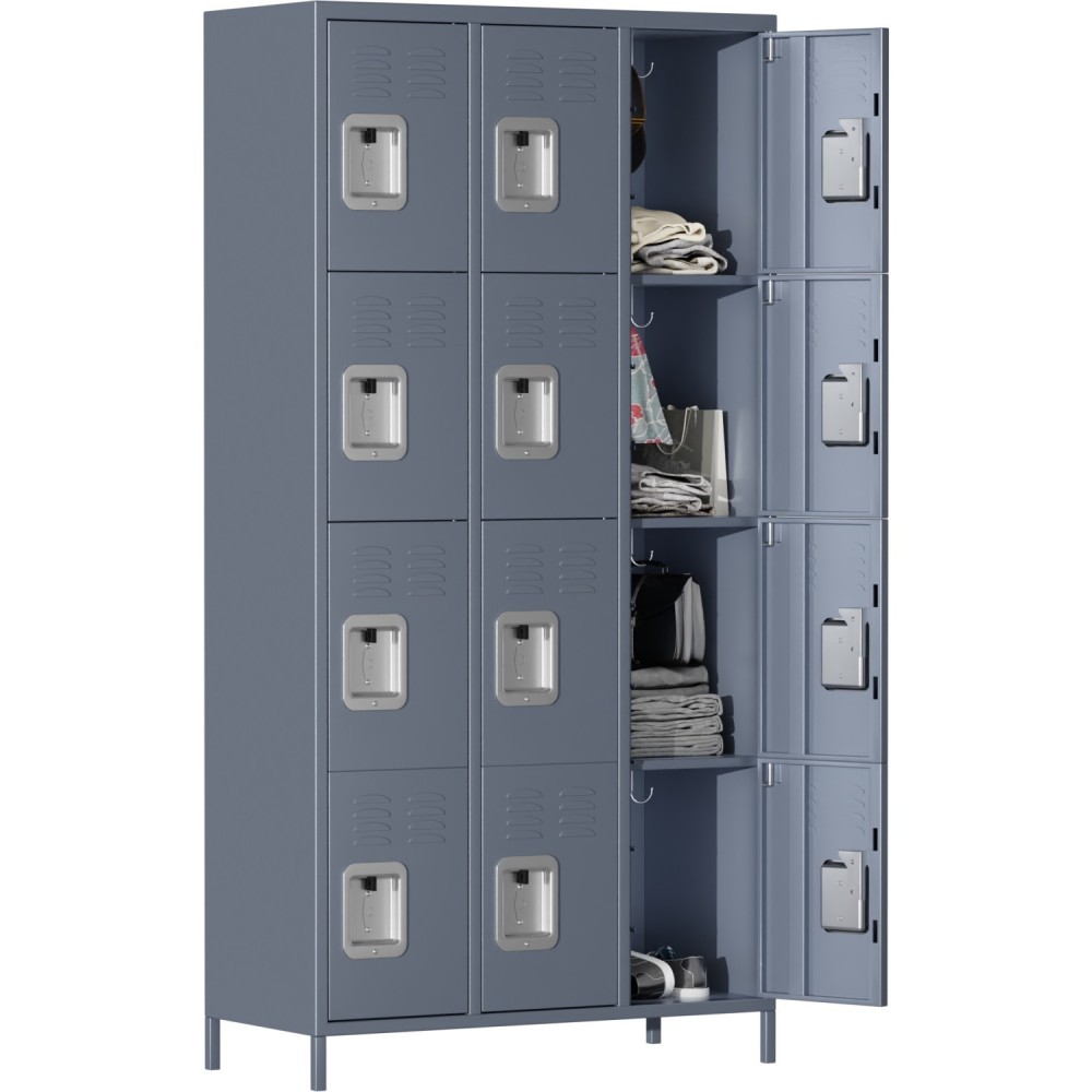 Commercial Grey 12 Door Locker 900x400x1830mm | Stalwart DA-SART242