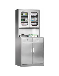 Commercial Stainless Steel Cabinet 4 Doors 2 Drawers 850x500x1850mm | Stalwart DA-MYSLC14
