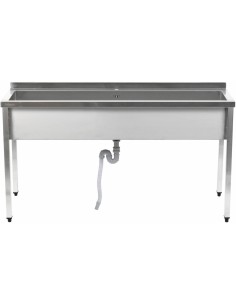 Commercial Pot Wash Sink Stainless steel 1 bowl Splashback 2000x700x900mm Square legs | Stalwart DA-PSA20070